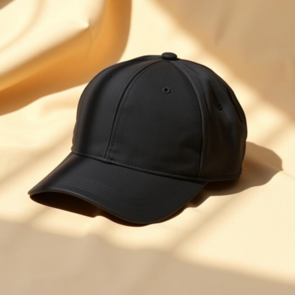 6-Panel Brushed Cap — Black